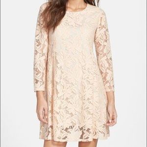 Cece Cynthia Steffe Long Sleeve Blush Lace Dress